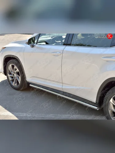 Защита порогов SLITKOFF из круглой трубы диаметром 42 мм v3 Lexus RX 200T AL20 дорестайлинг (2015-2017)