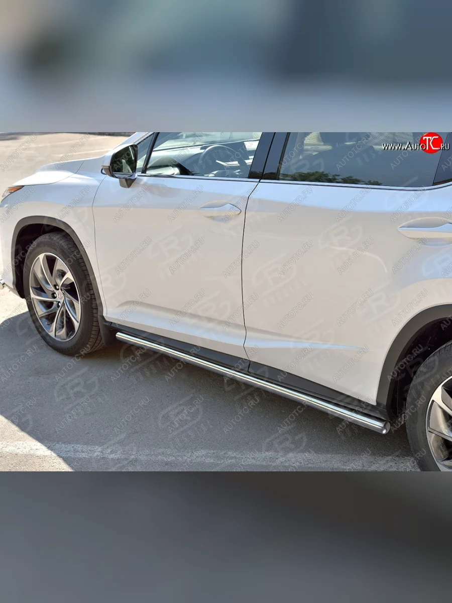 Защита порогов SLITKOFF из круглой трубы диаметром 42 мм v3 Lexus RX 200T AL20 дорестайлинг (2015-2017)  в Перми Пермском крае