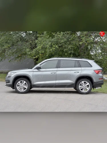 Пороги труба d63 (v3) SLITKOFF Skoda Kodiaq  1 NS7 (2017-2021) дорестайлинг