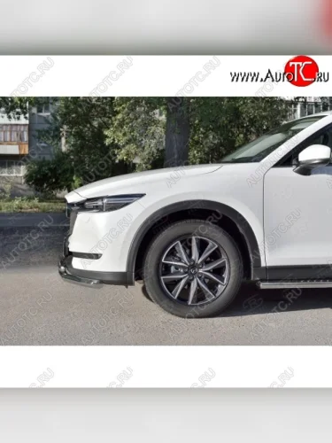 Защита переднего бампера (2 трубыØ63 и 42 мм, нержавейка) SLITKOFF Mazda CX-5 KF (2016-2025)