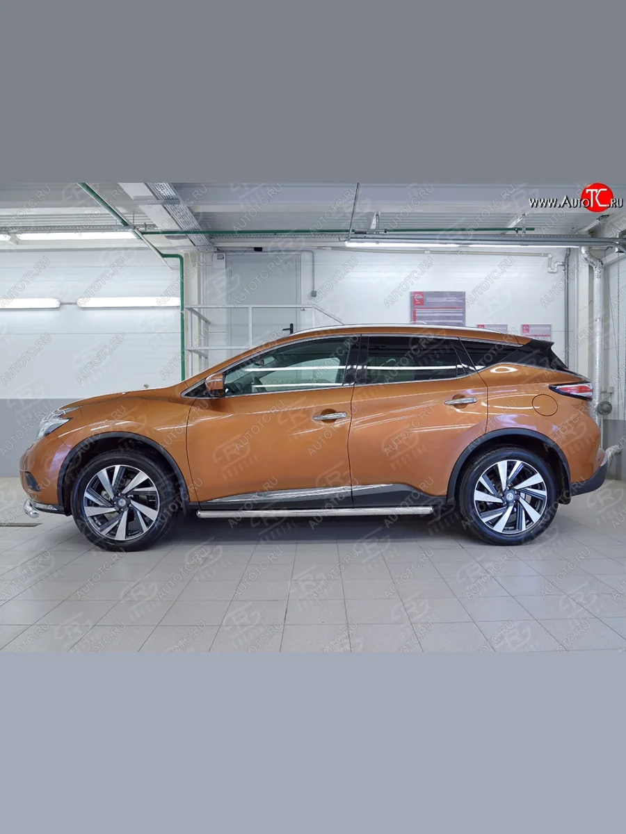 Защита порогов из круглой трубы диаметром 63 мм SLITKOFF v3  Nissan Murano (2015-2025) 3 Z52  в Самаре Самарской области