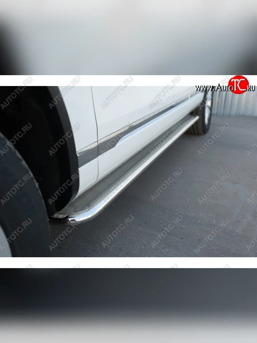 Защита порогов из круглой трубы диаметром 42 мм SLITKOFF v3 Nissan Qashqai 2 J11 дорестайлинг (2013-2019)  в Перми Пермском крае