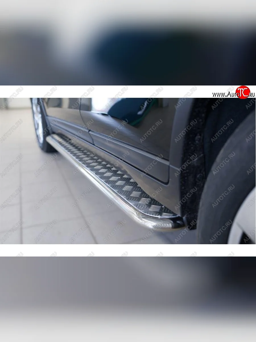 Защита порогов из круглой трубы диаметром 42 мм SLITKOFF v2  Nissan X-trail (2017-2022) 3 T32  в Самаре Самарской области