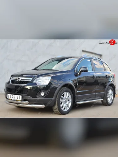 Защита порогов из круглой трубы диаметром 42 мм SLITKOFF v2 Opel Antara рестайлинг (2010-2015)