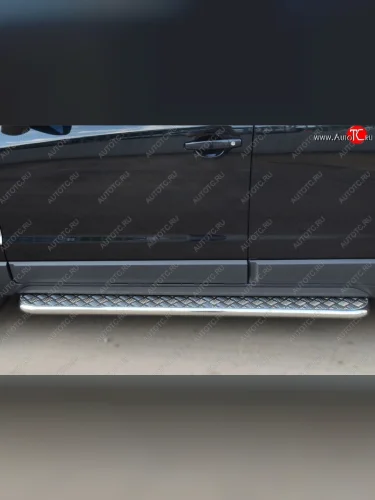 Защита порогов из круглой трубы диаметром 42 мм SLITKOFF v3 Opel Antara рестайлинг (2010-2015)