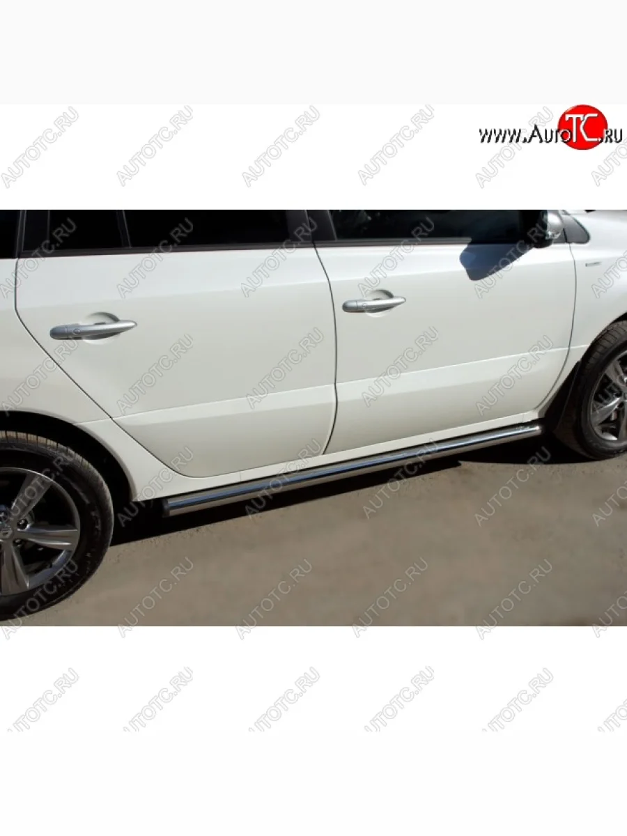 Защита порогов из круглой трубы диаметром 63 мм SLITKOFF v2 Renault Koleos 1 Phase 2 (2011-2013)  в Керчи Республика Крым