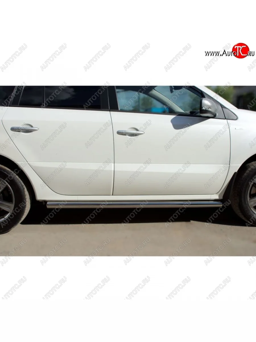 Защита порогов из круглой трубы диаметром 63 мм SLITKOFF v3 Renault Koleos 1 Phase 2 (2011-2013)  в Керчи Республика Крым