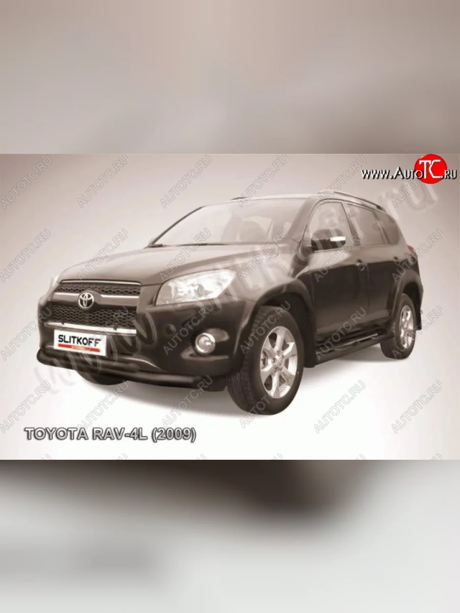 Защита переднего бампер Slitkoff  Toyota RAV4 (2009-2010) XA30 (Цвет: серебристый)  в Воронеже Воронежской области