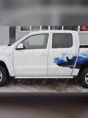 Пороги труба d76 (v2) Russtail Volkswagen Amarok (2016-2022) рестайлинг