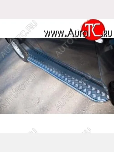 Широкая защита порогов с трубой диаметром 42 мм SLITKOFF v3 SSANGYONG Actyon (2010-2013) дорестайлинг