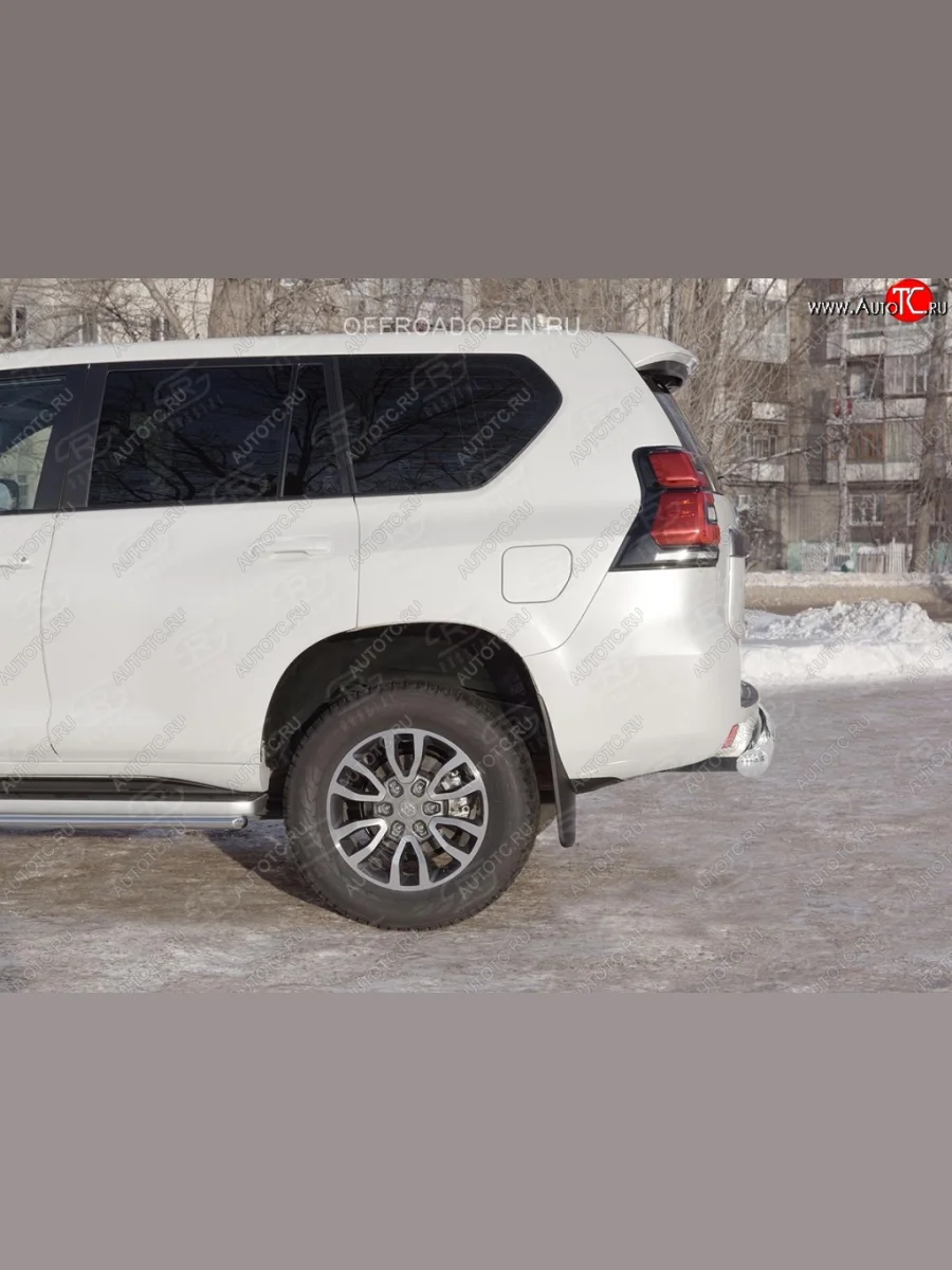 Защита заднего бампера (Ø76 мм, нержавейка) SLITKOFF  Toyota Land Cruiser Prado (2017-2020) J150  В Кинешме Ивановской области