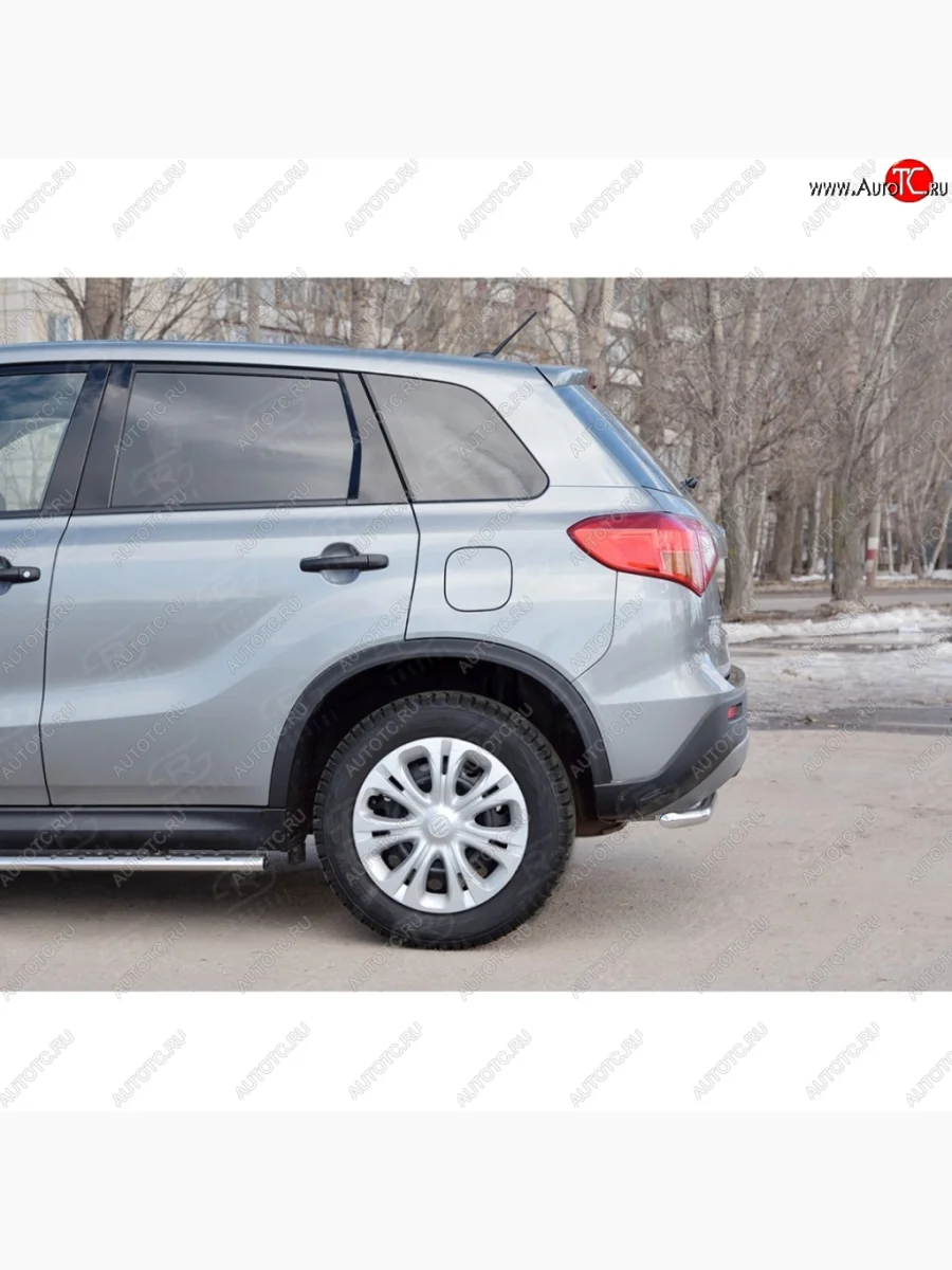 Защита заднего бампера (Ø42 мм, нержавейка) SLITKOFF Suzuki Vitara LY дорестайлинг (2015-2019)  в Самаре Самарской области