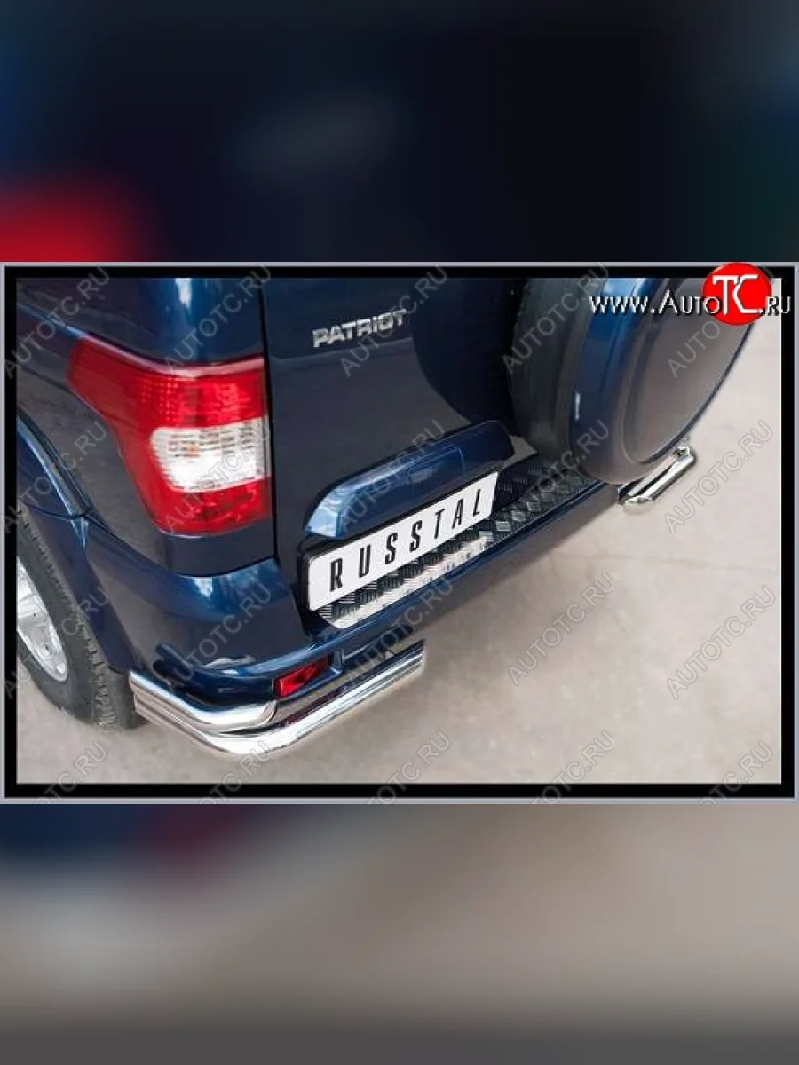 Накладка на задний бампер Russtal Уаз Патриот 3163 5-дв. 1-ый рестайлинг (2014-2016) (Неокрашенная)  в Керчи Республика Крым