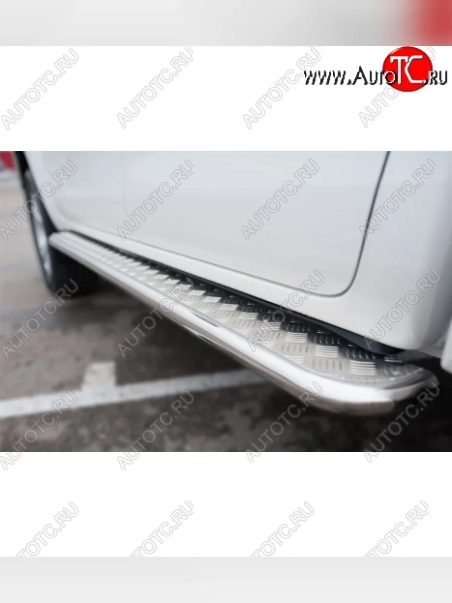 Широкая защита порогов с трубой диаметром 42 мм SLITKOFF v2  Toyota Hilux (2011-2016) AN20,AN30  В Кинешме Ивановской области