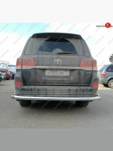 Тройная защита заднего бампера SLITKOFF из труб диаметром 76 и 42 мм SLITKOFF Toyota Land Cruiser  200 (2015-2021) 2-ой рестайлинг
