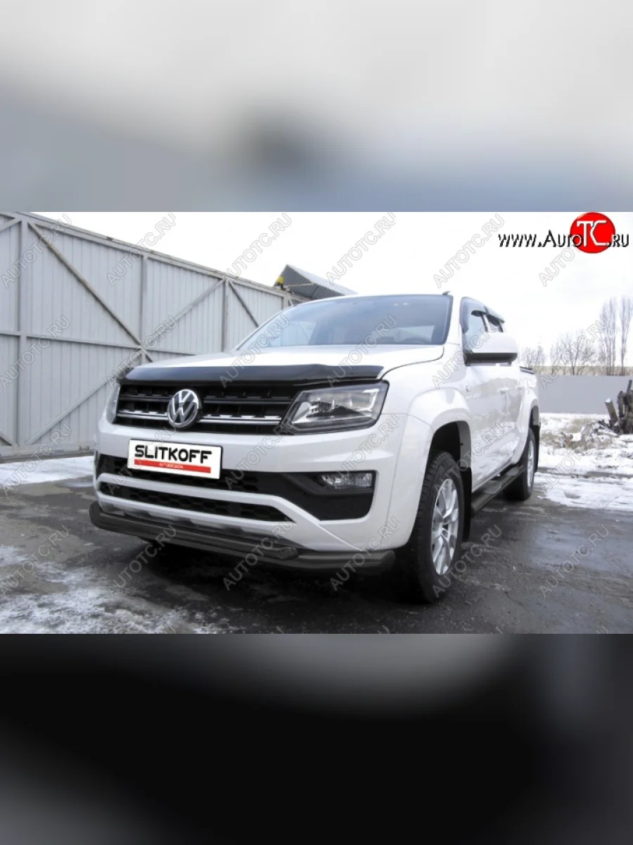 Защита переднего бампер Slitkoff  Volkswagen Amarok (2016-2022) (Цвет: серебристый)  в Самаре Самарской области