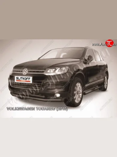 Защита переднего бампер Slitkoff Volkswagen Touareg  2 NF (2010-2014) дорестайлинг