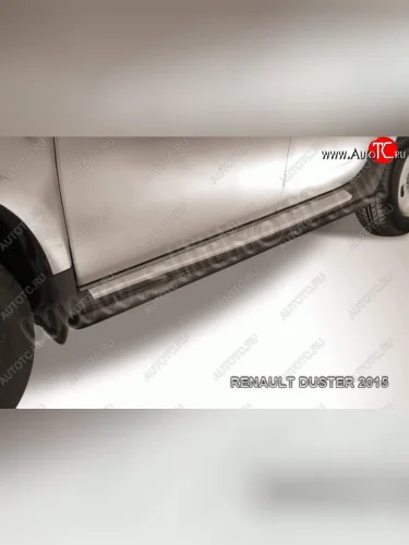 Защита порогов Slitkoff Renault Duster  HS (2015-2021) рестайлинг