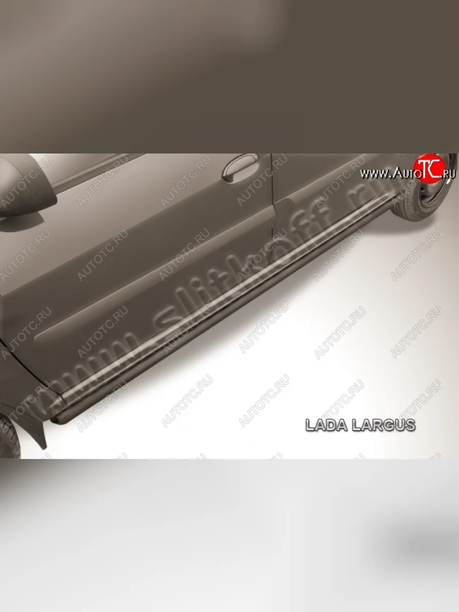 Защита порогов Slitkoff Лада ВАЗ Ларгус рестайлинг R90 (2021-2025) (Цвет: серебристый)  с доставкой в г. Керчь