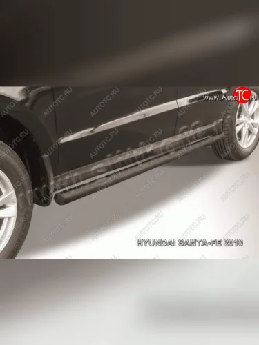Защита порогов из трубы d57 Slitkoff Hyundai Santa Fe CM рестайлинг (2009-2012)