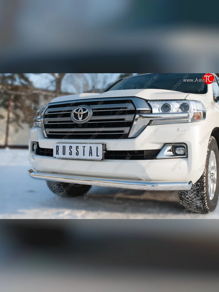 Одинарная защита переднего бампера диаметром 63 мм SLITKOFF  Toyota Land Cruiser (2015-2021) 200  в Самаре Самарской области