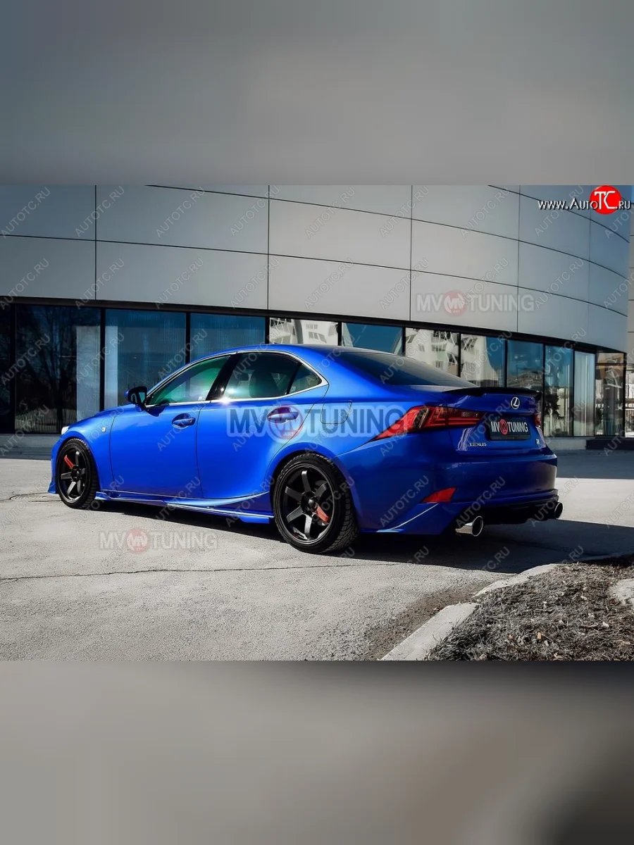 Накладки на пластиковые пороги (сплиттеры) MV-tuning Lexus IS250 XE30 седан дорестайлинг (2013-2016) (Неокрашенные)  в Керчи Республика Крым