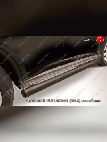 Защита порогов Slitkoff Mitsubishi Outlander  GF (2014-2016) 1-ый рестайлинг