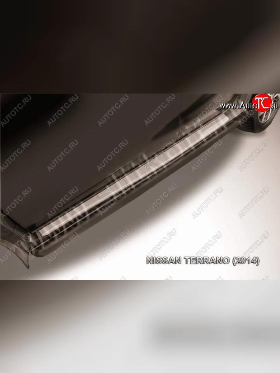 Защита порогов Slitkoff Nissan Terrano D10 рестайлинг (2016-2022) (Цвет: серебристый)  в Керчи Республика Крым