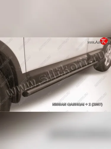 Защита порогов Slitkoff Nissan Qashqai +2 1 J10 дорестайлинг (2008-2010)