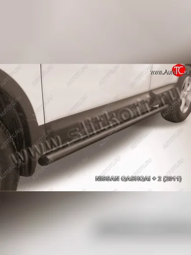 Защита порогов Slitkoff Nissan Qashqai +2  1 (2010-2014) J10 рестайлинг