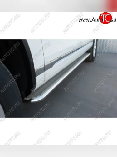 Широкая защита порогов с трубой d42 мм SLITKOFF v3 Volvo XC60 (2008-2017)  дорестайлинг,  рестайлинг