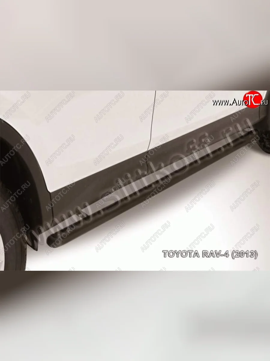 Защита порогов Slitkoff  Toyota RAV4 (2012-2015) XA40 (Цвет: серебристый)  в Самаре Самарской области