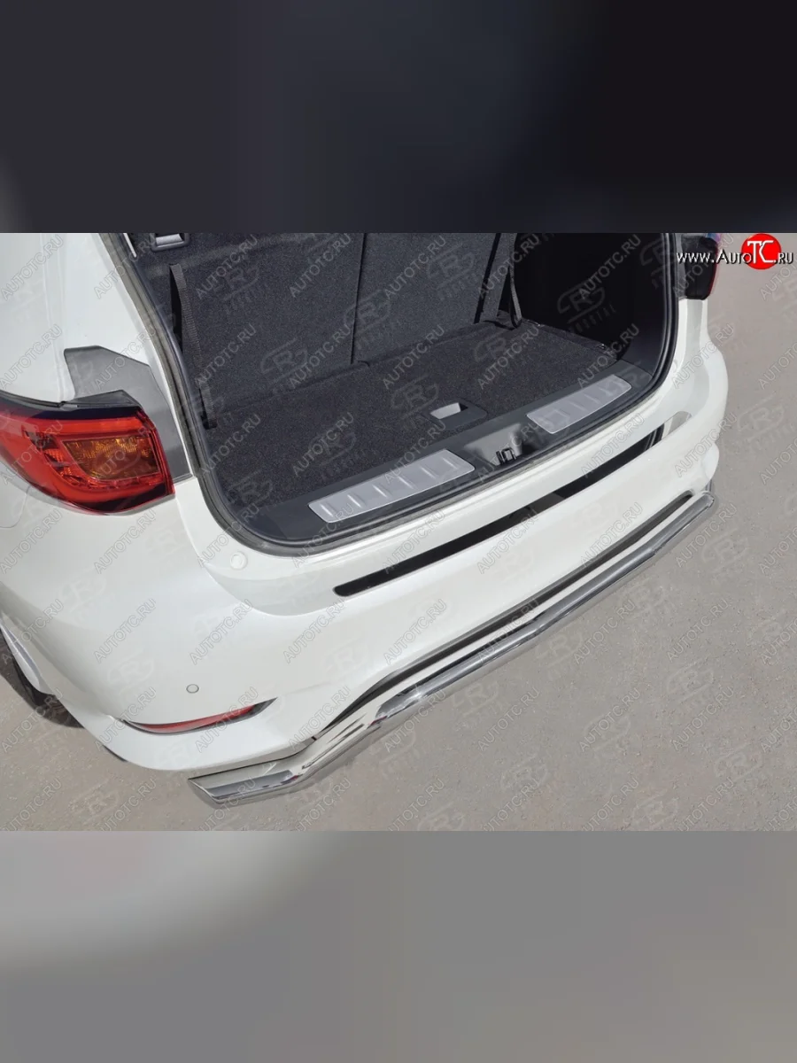 Накладка на задний бампер Russtal (лист) INFINITI QX60 L50 рестайлинг (2016-2021)  в Самаре Самарской области