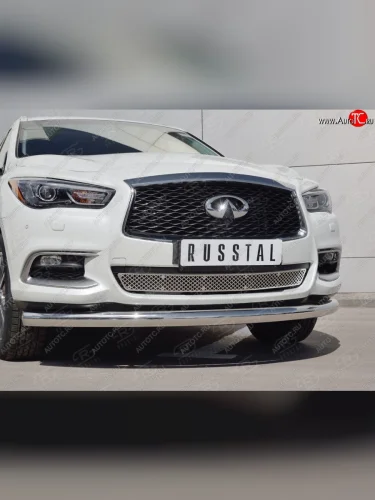 Решетка радиатора Russtal лист (нерж) INFINITI QX60 L50 рестайлинг (2016-2021)