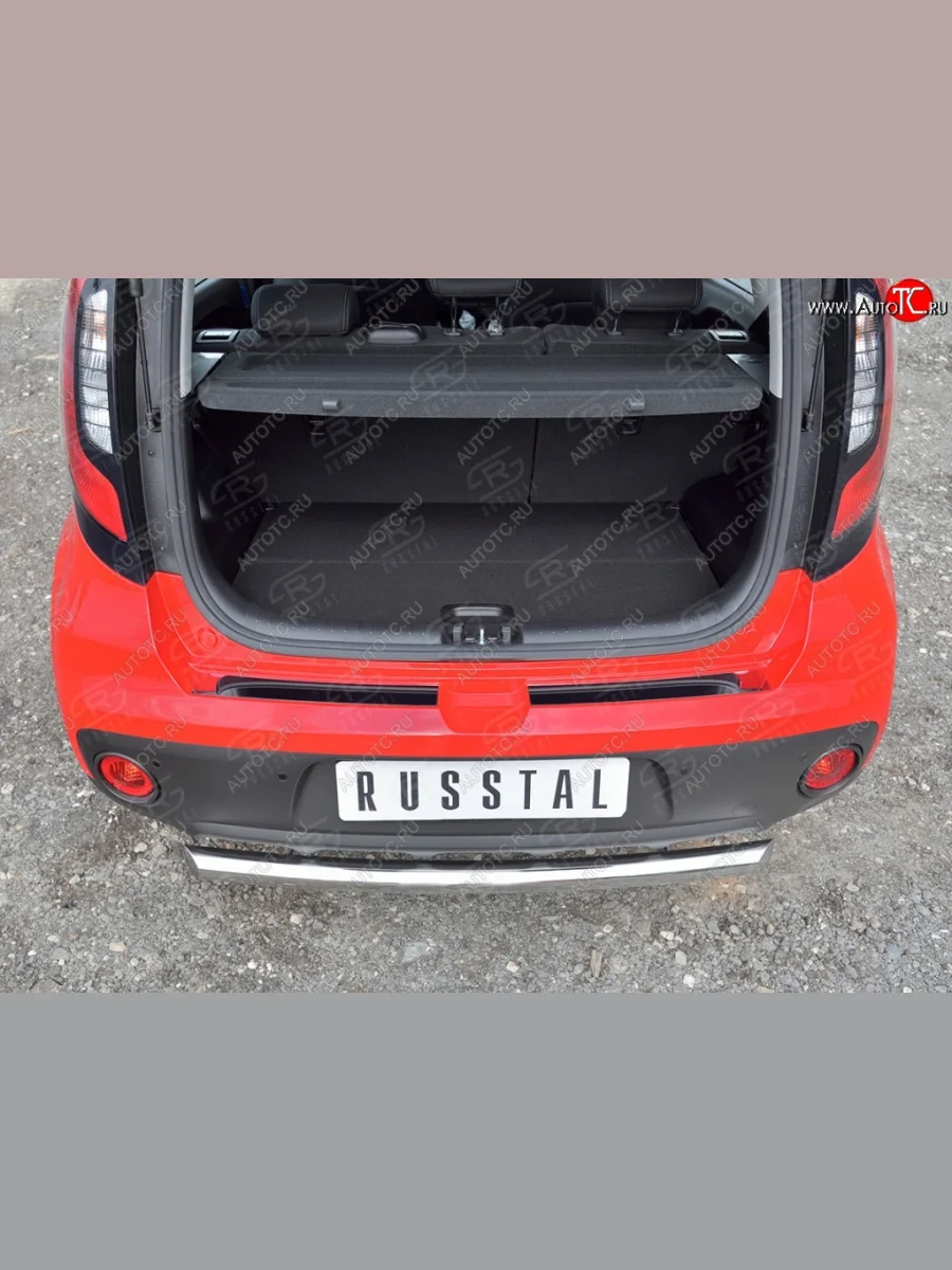 Накладка на задний бампер Russtal (лист) KIA Soul PS дорестайлинг (2014-2016)  в Керчи Республика Крым