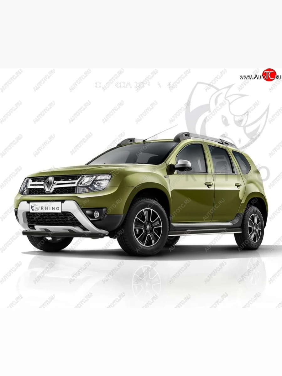 Пороги труба d63 ч. сталь SLITKOFF (v2) Renault Duster HS рестайлинг (2015-2021)  в Самаре Самарской области