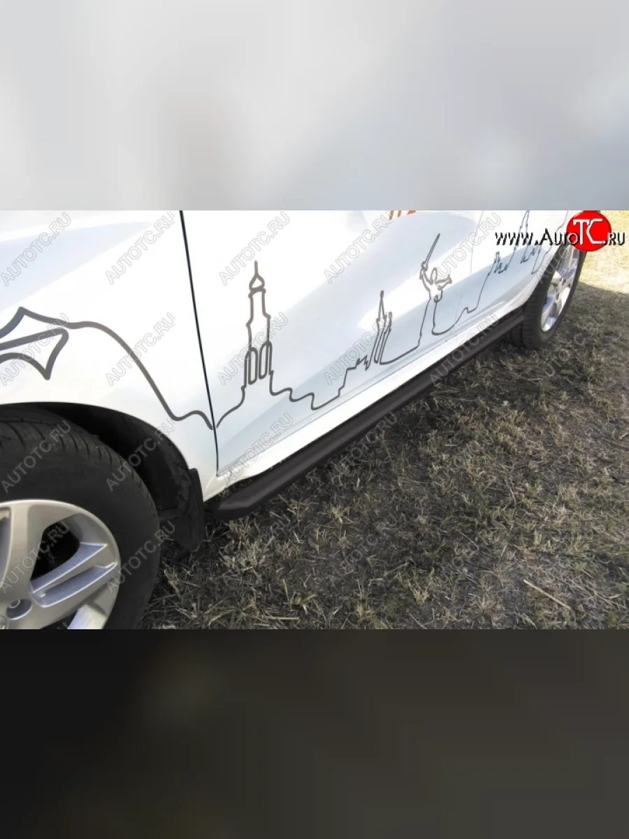 Защита порогов Slitkoff Лада ВАЗ XRAY (2016-2022) (Цвет: серебристый)  в Перми Пермском крае