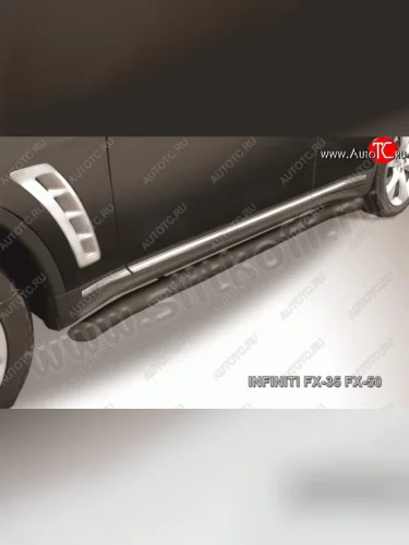 Защита порогов из трубы d57 Slitkoff INFINITI FX35 S51 дорестайлинг (2008-2011)