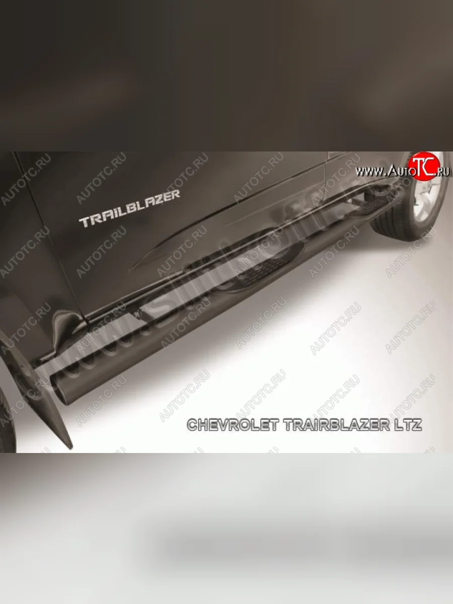 Защита порогов d76 Slitkoff (с поступью)  Chevrolet Trailblazer (2012-2016) GM800 (Цвет: серебристый)  в Самаре Самарской области