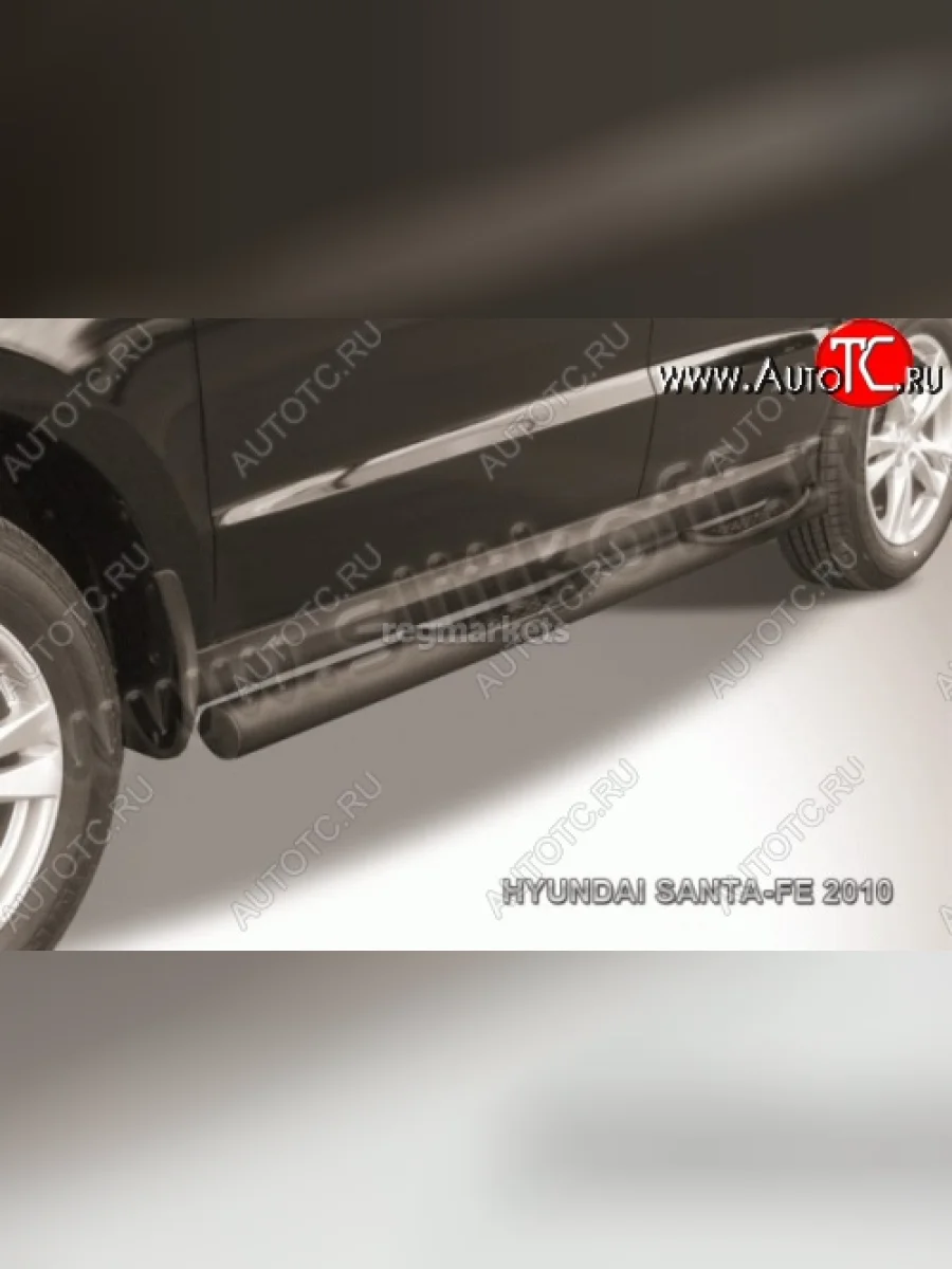 Защита порогов Slitkoff (труба d76 с проступями) Great Wall Hover  1-ый рестайлинг (2010-2014) (Цвет: серебристый)  в Самаре Самарской области