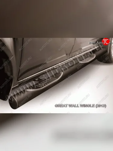 Защита порогов из трубы d76 Slitkoff (с проступями) Great Wall Wingle 5 (2011-2017)