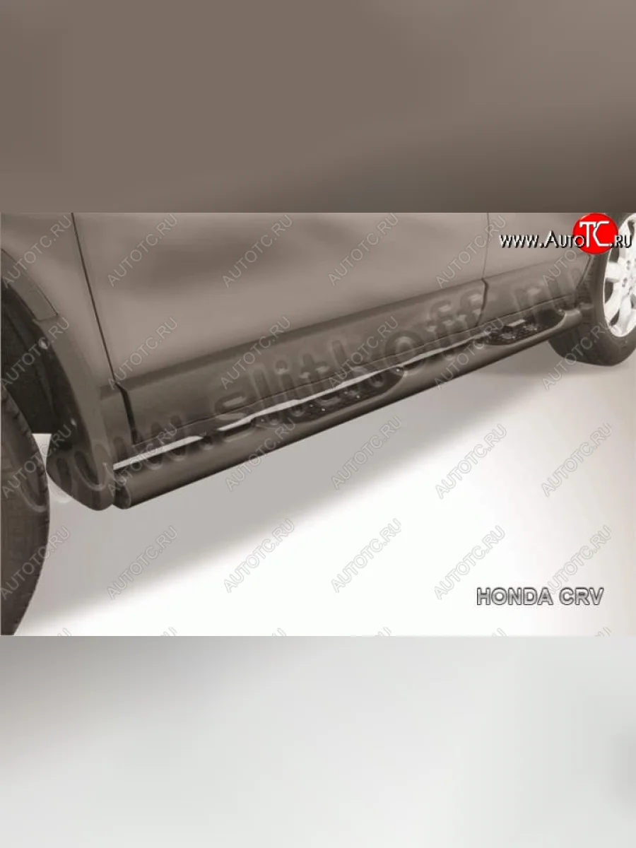 Защита порогов из труб d76 Slitkoff (с проступью) KIA Sorento XM дорестайлинг (2009-2012) (Цвет: серебристый)  в Перми Пермском крае