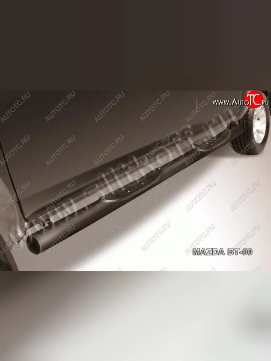 Защита порогов Slitkoff  Mazda BT-50 (2006-2015) (Цвет: серебристый)  в Самаре Самарской области