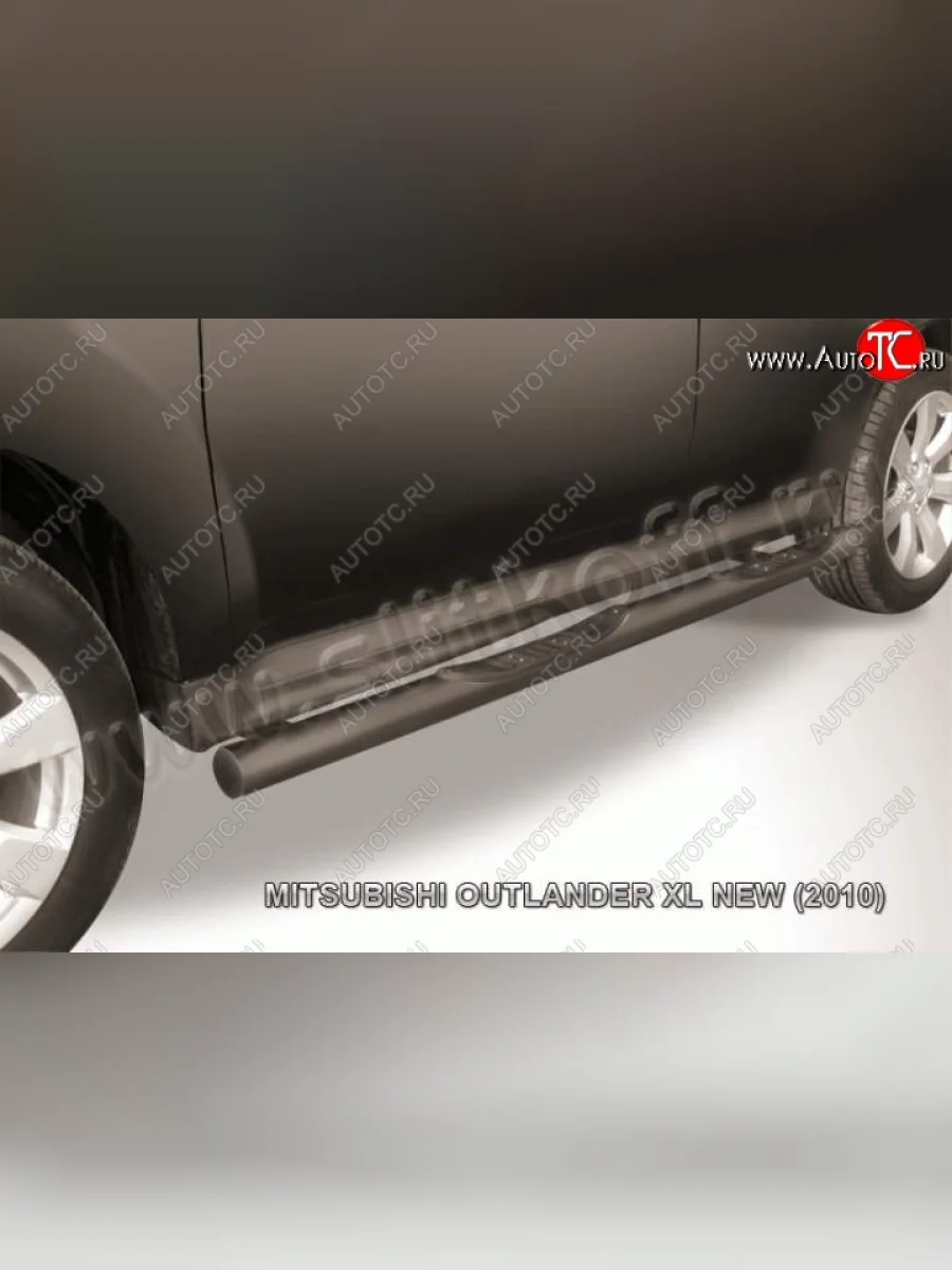 Защита порогов Slitkoff Mitsubishi Outlander XL (CW)  рестайлинг (2010-2013) (Цвет: серебристый)  в Перми Пермском крае