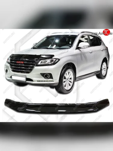 Дефлектор капота CA-Plastic (Classic черный) Haval H2 (2014-2021)