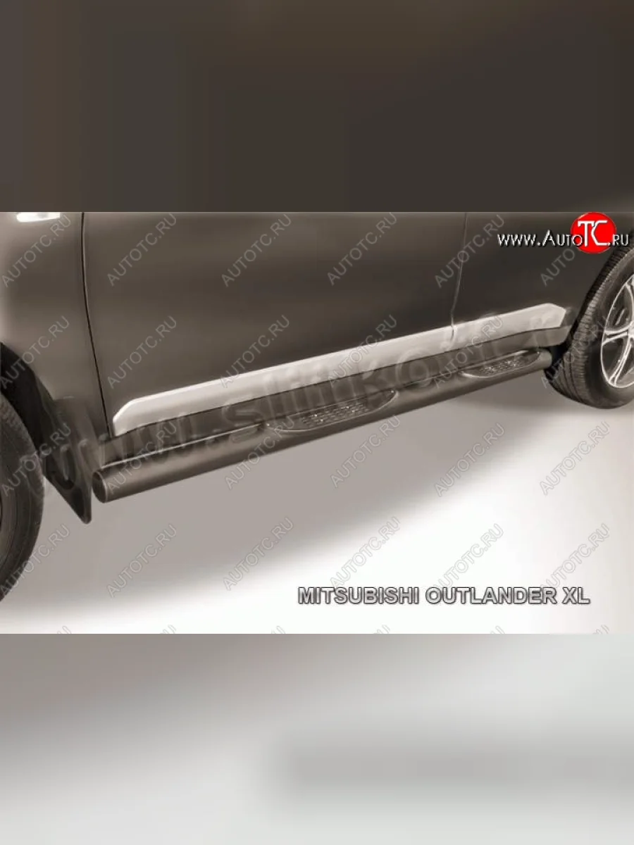 Защита порогов Slitkoff  Mitsubishi Outlander (2005-2009) XL (Цвет: серебристый)  в Самаре Самарской области