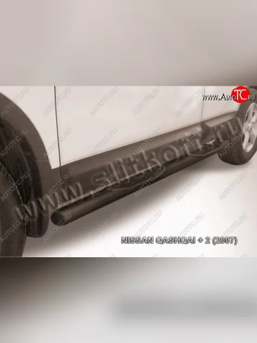 Защита порогов Slitkoff Nissan Qashqai +2 1 J10 дорестайлинг (2008-2010)