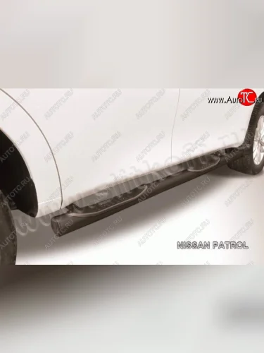Защита порогов Slitkoff Nissan Patrol  6 (2010-2014) Y62 дорестайлинг