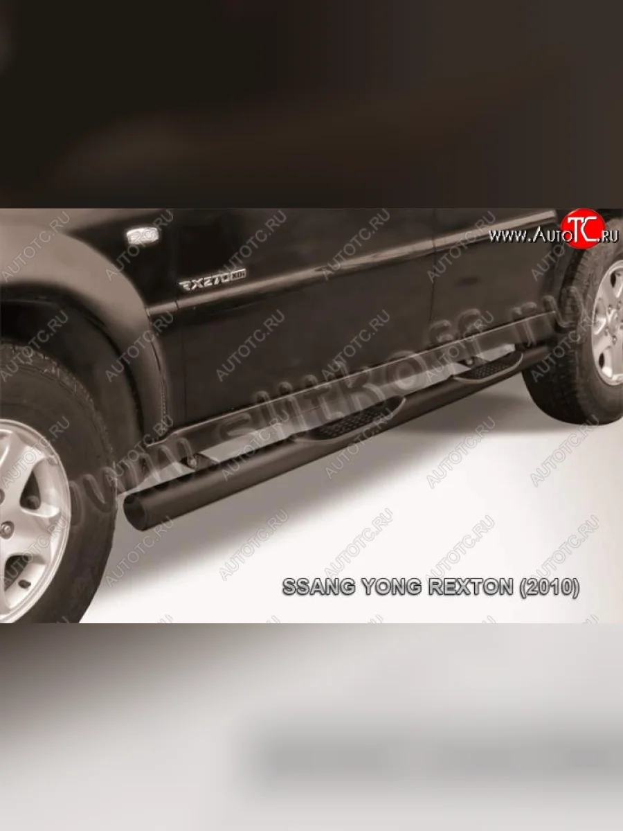 Защита порогов Slitkoff SSANGYONG Rexton Y250 (2006-2012) (Цвет: серебристый)  в Воронеже Воронежской области