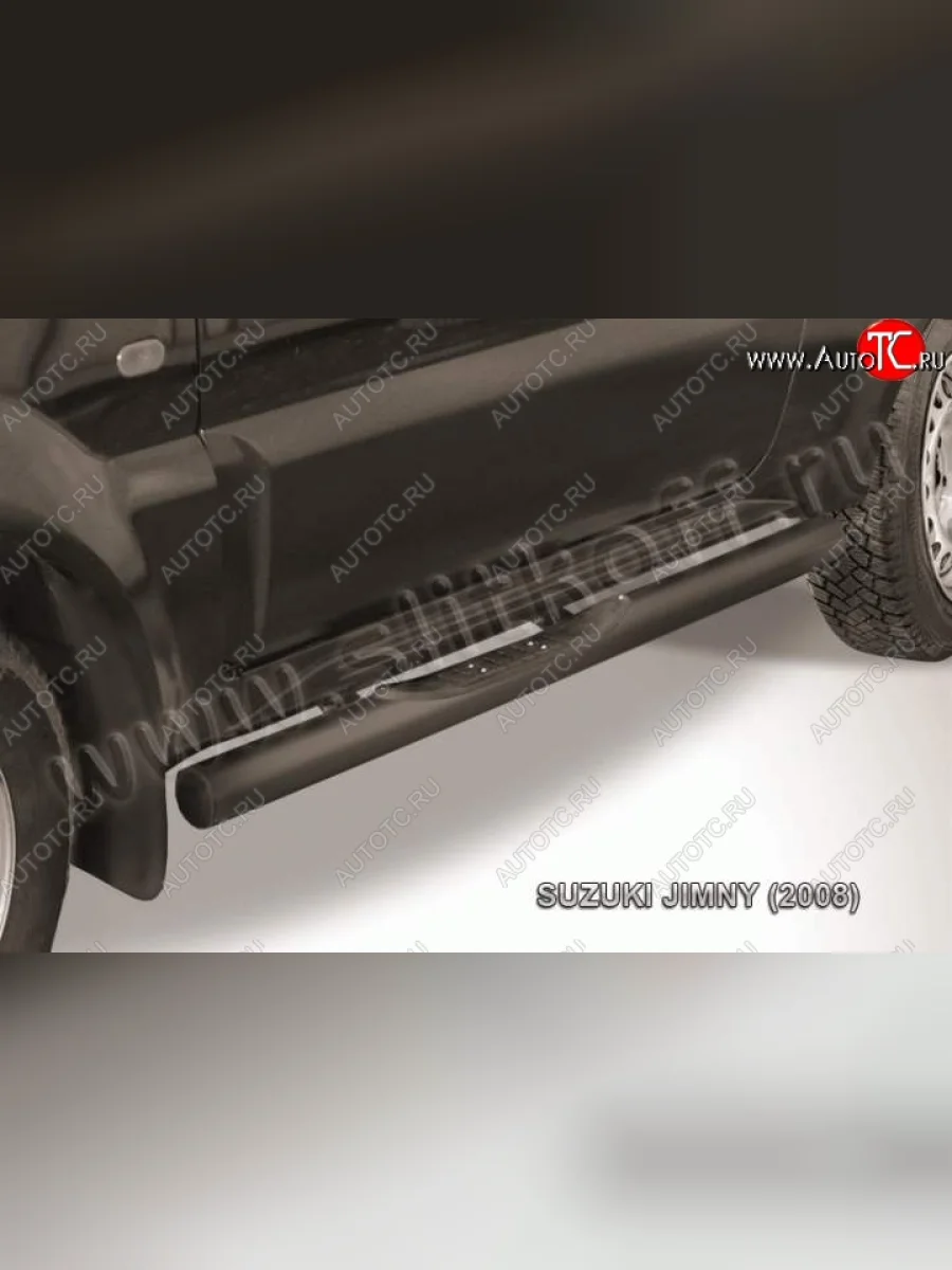 Защита порогов Slitkoff  Suzuki Jimny (2002-2012) JB23/JB43 (Цвет: серебристый)  в Самаре Самарской области